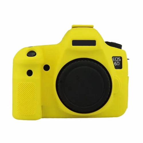 Silicone Case for Canon EOS 6D Digital Camera Anti-scratch Protective Cover Non-slip Texture Protector - Yellow - 1