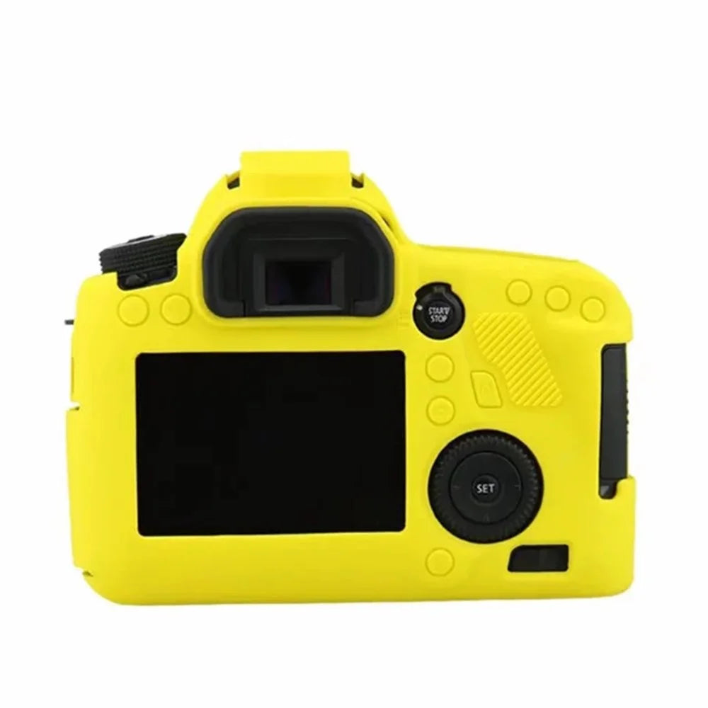 Silicone Case for Canon EOS 6D Digital Camera Anti-scratch Protective Cover Non-slip Texture Protector - Yellow - 2