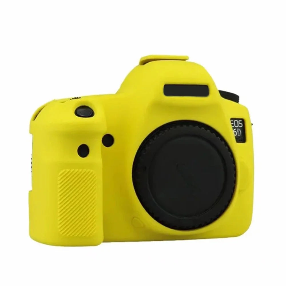 Silicone Case for Canon EOS 6D Digital Camera Anti-scratch Protective Cover Non-slip Texture Protector - Yellow - 3