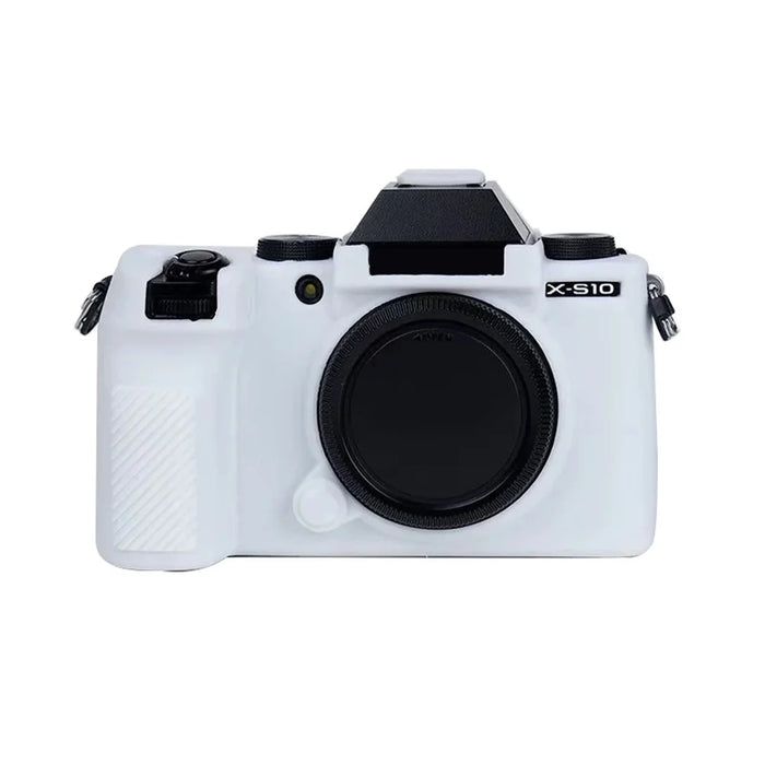 Silicone Skin Case for Fujifilm X-S10 Camera, Anti-drop Digital Camera Body Cover Protector - White - 1