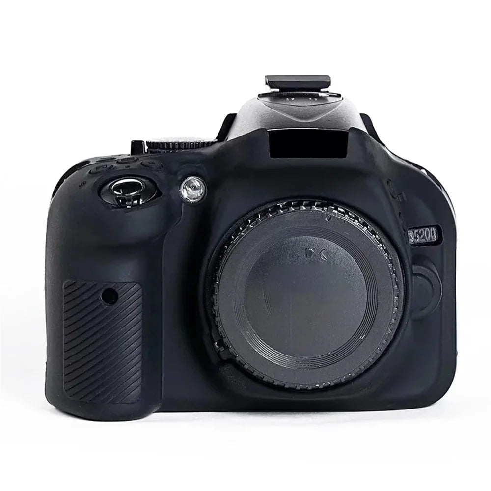 For Nikon D5200 / D5100 Silicone Skin Case Camera DSLR Bag Anti-scratch Protective Cover - Black - 1