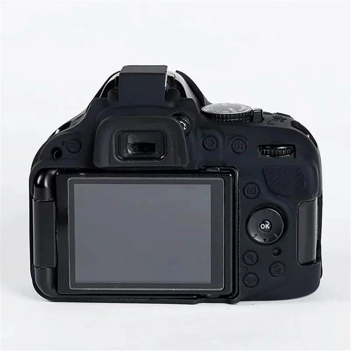 For Nikon D5200 / D5100 Silicone Skin Case Camera DSLR Bag Anti-scratch Protective Cover - Black - 2