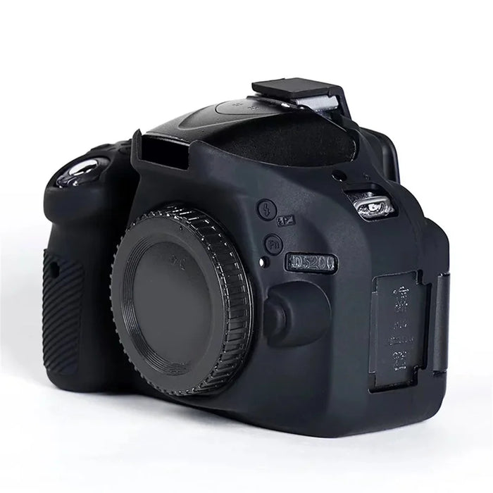 For Nikon D5200 / D5100 Silicone Skin Case Camera DSLR Bag Anti-scratch Protective Cover - Black - 3