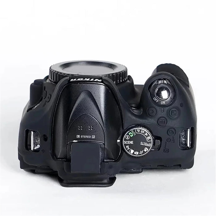 For Nikon D5200 / D5100 Silicone Skin Case Camera DSLR Bag Anti-scratch Protective Cover - Black - 6