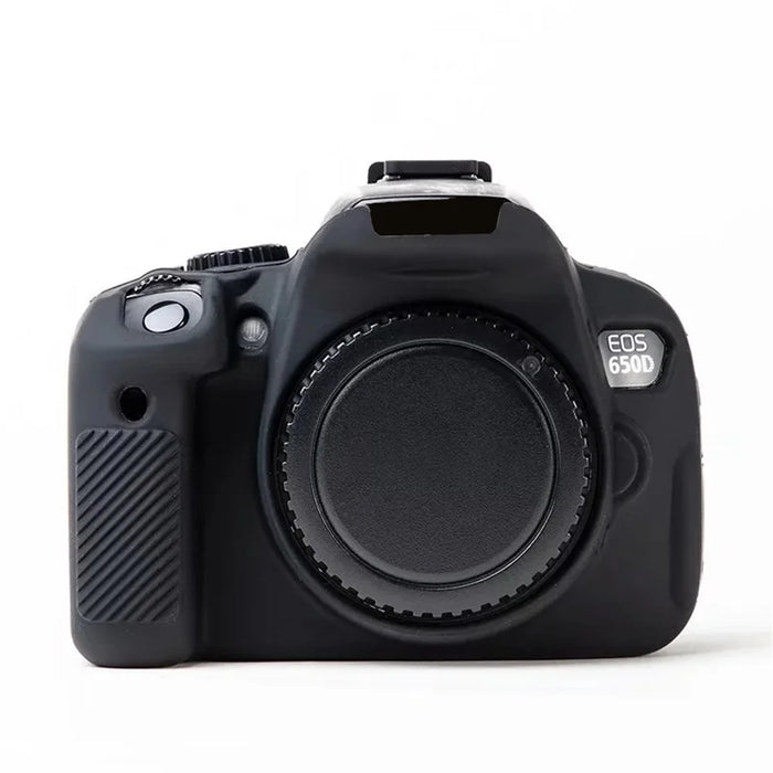 For Canon EOS 700D / 650D / 600D Soft Silicone Skin Case Protective Cover Anti-scratch Camera Bag - Black - 1