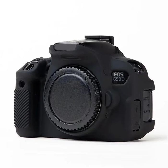 For Canon EOS 700D / 650D / 600D Soft Silicone Skin Case Protective Cover Anti-scratch Camera Bag - Black - 4