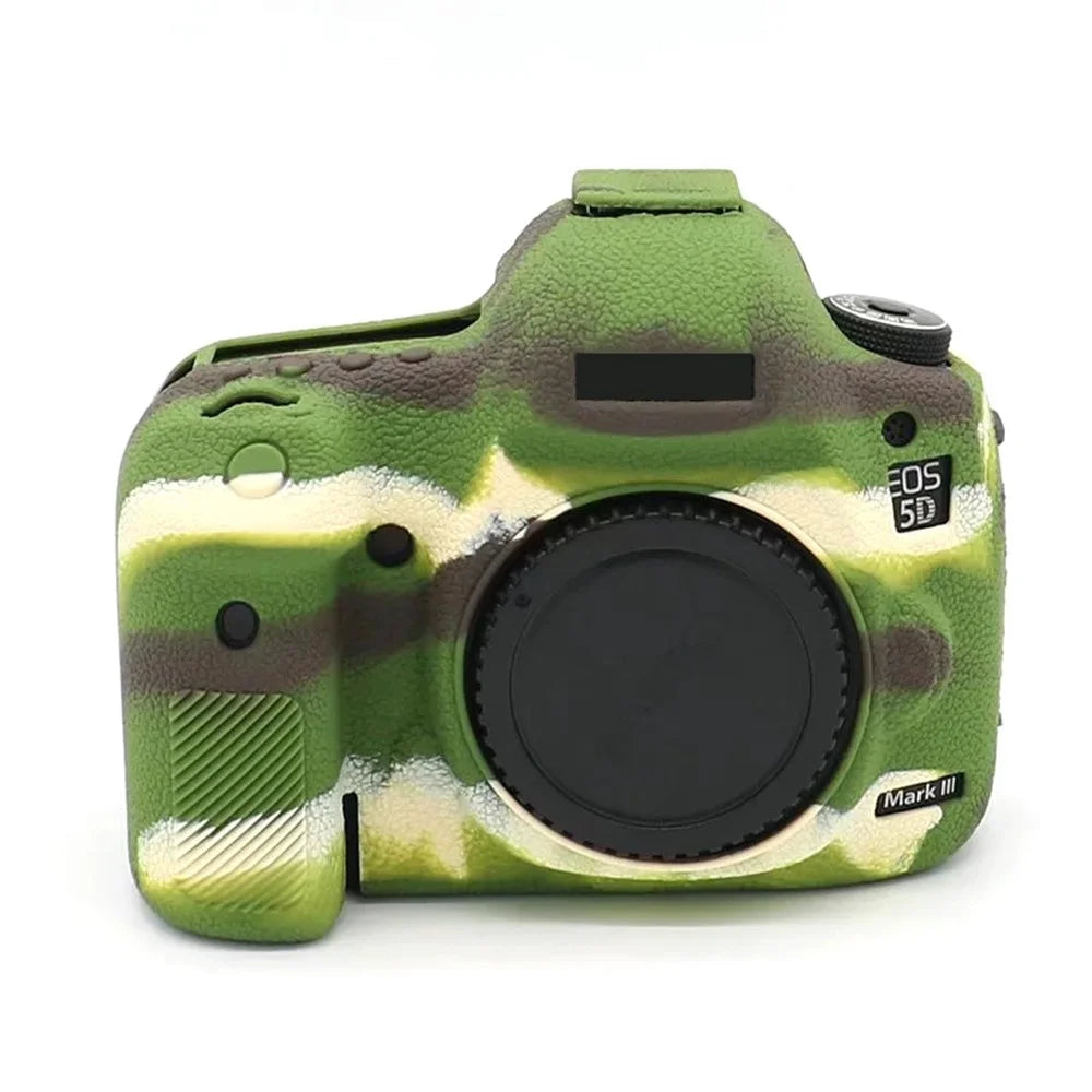 For Canon EOS 5D Mark III / 5D3 / 5DS / 5DS R Camera Soft Silicone Skin Case Drop-proof DSLR Protective Cover - Camouflage - 1