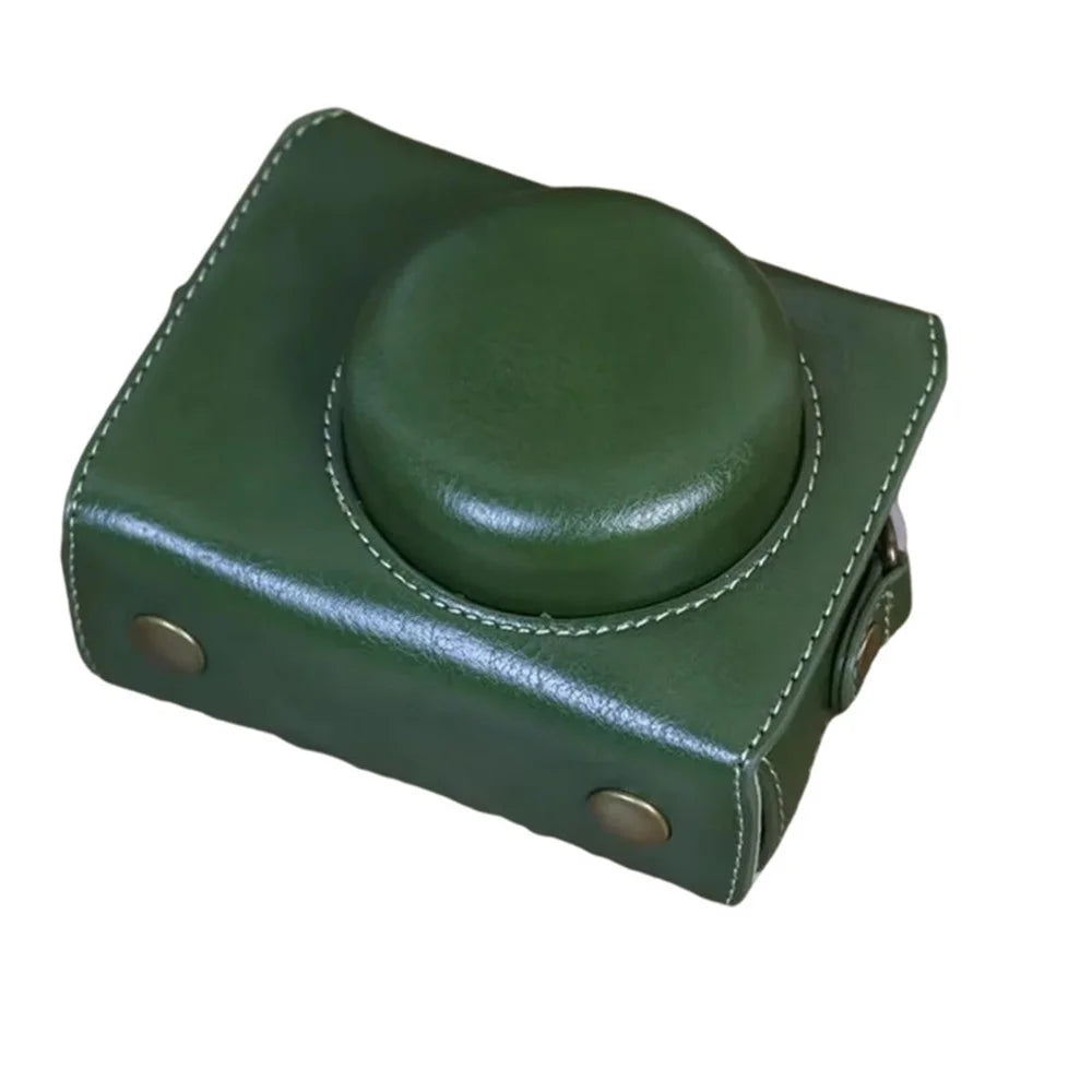 For Sony ZV-1 Vintage Detachable PU Leather Camera Bag Protective Cover with Shoulder Strap - Green - 1