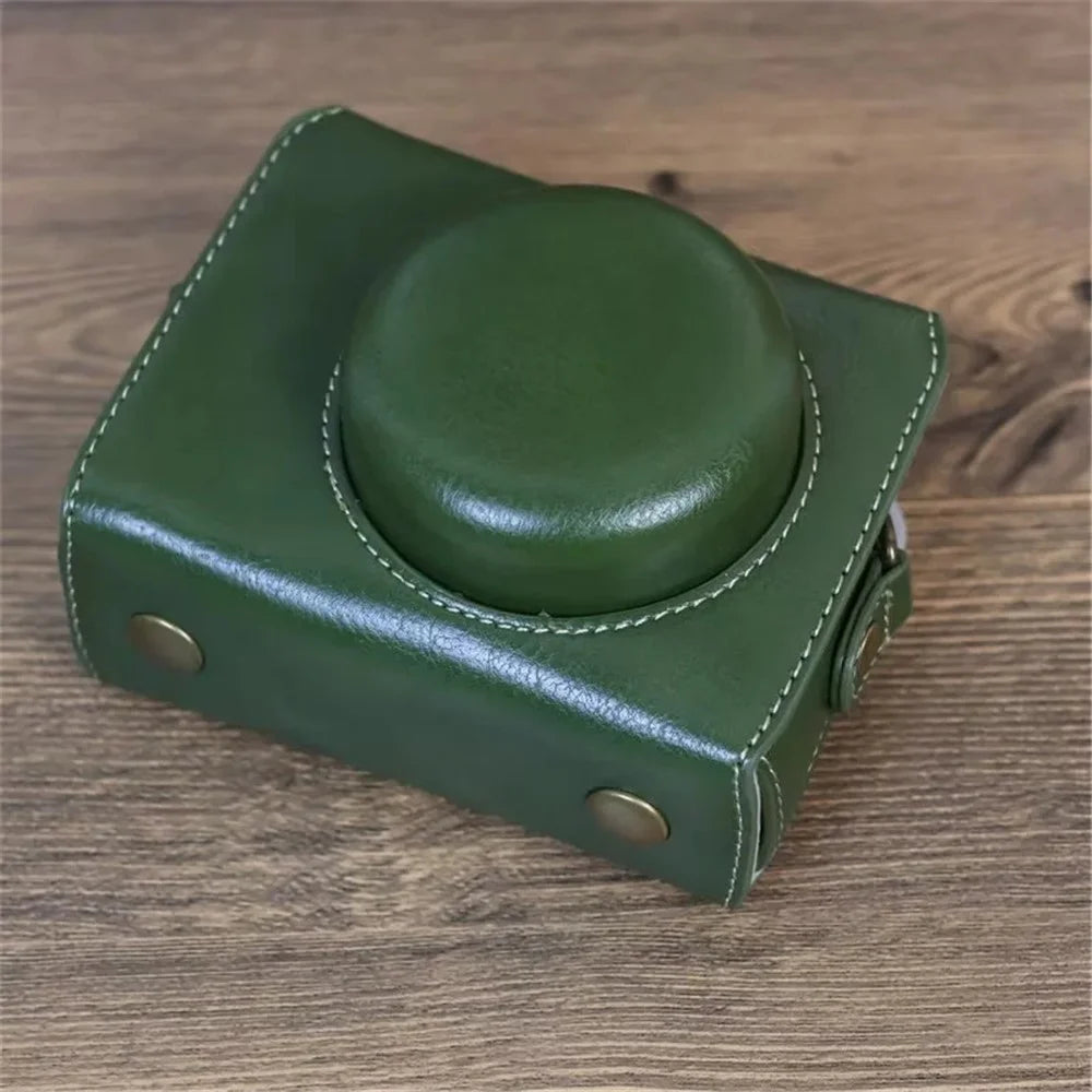 For Sony ZV-1 Vintage Detachable PU Leather Camera Bag Protective Cover with Shoulder Strap - Green - 3