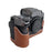 For Fujifilm X-H2s / X-H2 Buffalo Texture PU Leather Camera Bottom Case Half Body Protective Cover with Battery Opening - Brown - 3