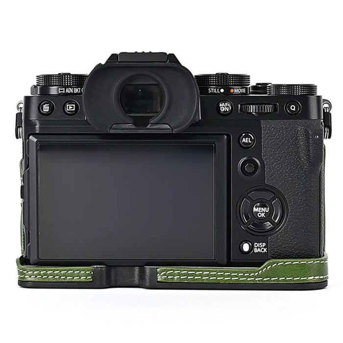 For Fujifilm X-T5 Anti-scratch PU Leather Camera Case Battery Opening Design Protective Cover with Screw - Green - 3