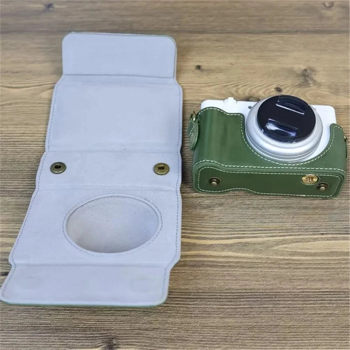PU Leather Case for Sony ZV-1F Camera, Full Protection Camera Carrying Bag with Shoulder Strap - Green - 6