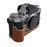 For Fujifilm X-T5 Buffalo Texture PU Leather Camera Bottom Case Flannel Lining Half Body Protective Cover with Battery Opening - Brown - 4
