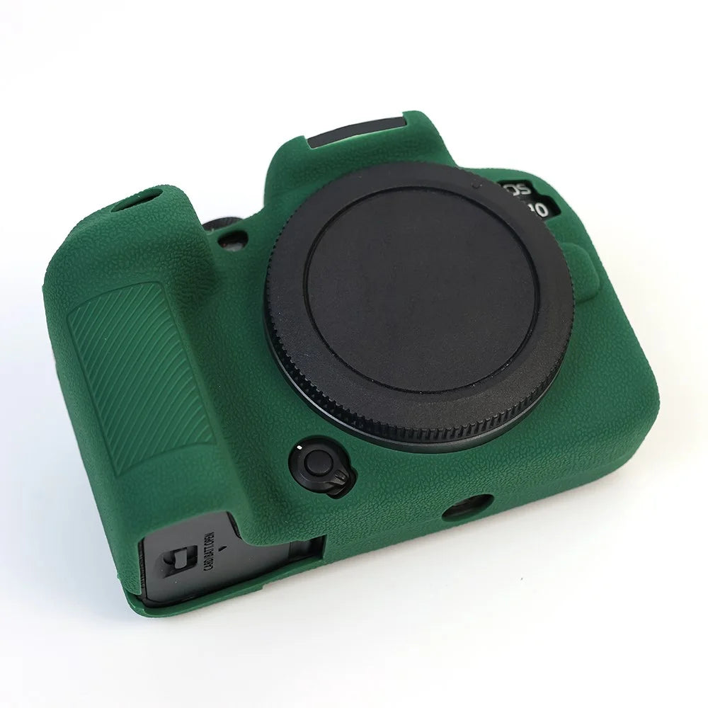 For Canon EOS R10 Silicone Case Digital Camera Anti-drop Protective Cover - Blackish Green - 2