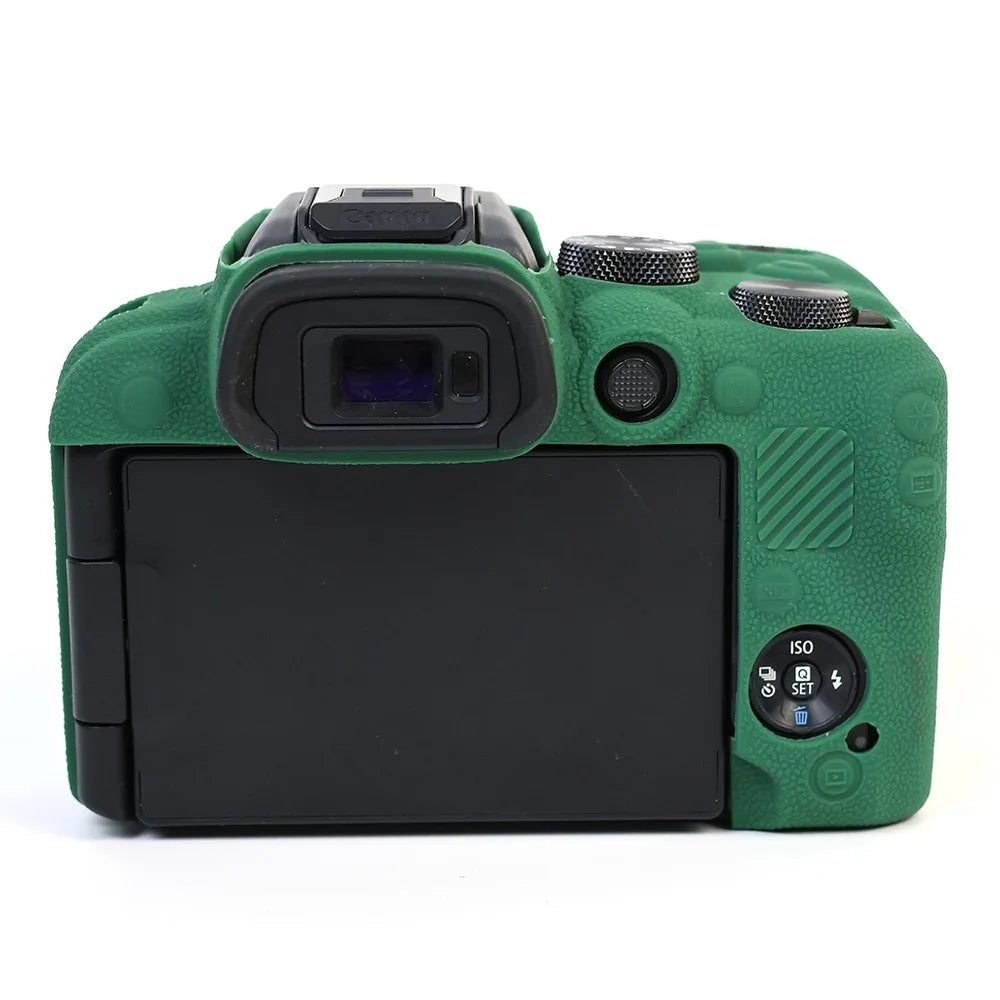 For Canon EOS R10 Silicone Case Digital Camera Anti-drop Protective Cover - Blackish Green - 3