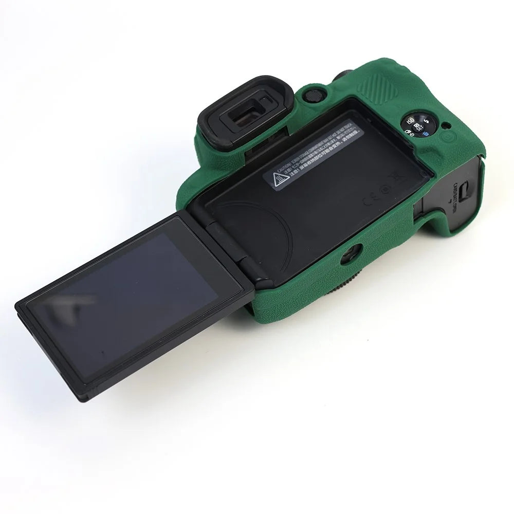 For Canon EOS R10 Silicone Case Digital Camera Anti-drop Protective Cover - Blackish Green - 4