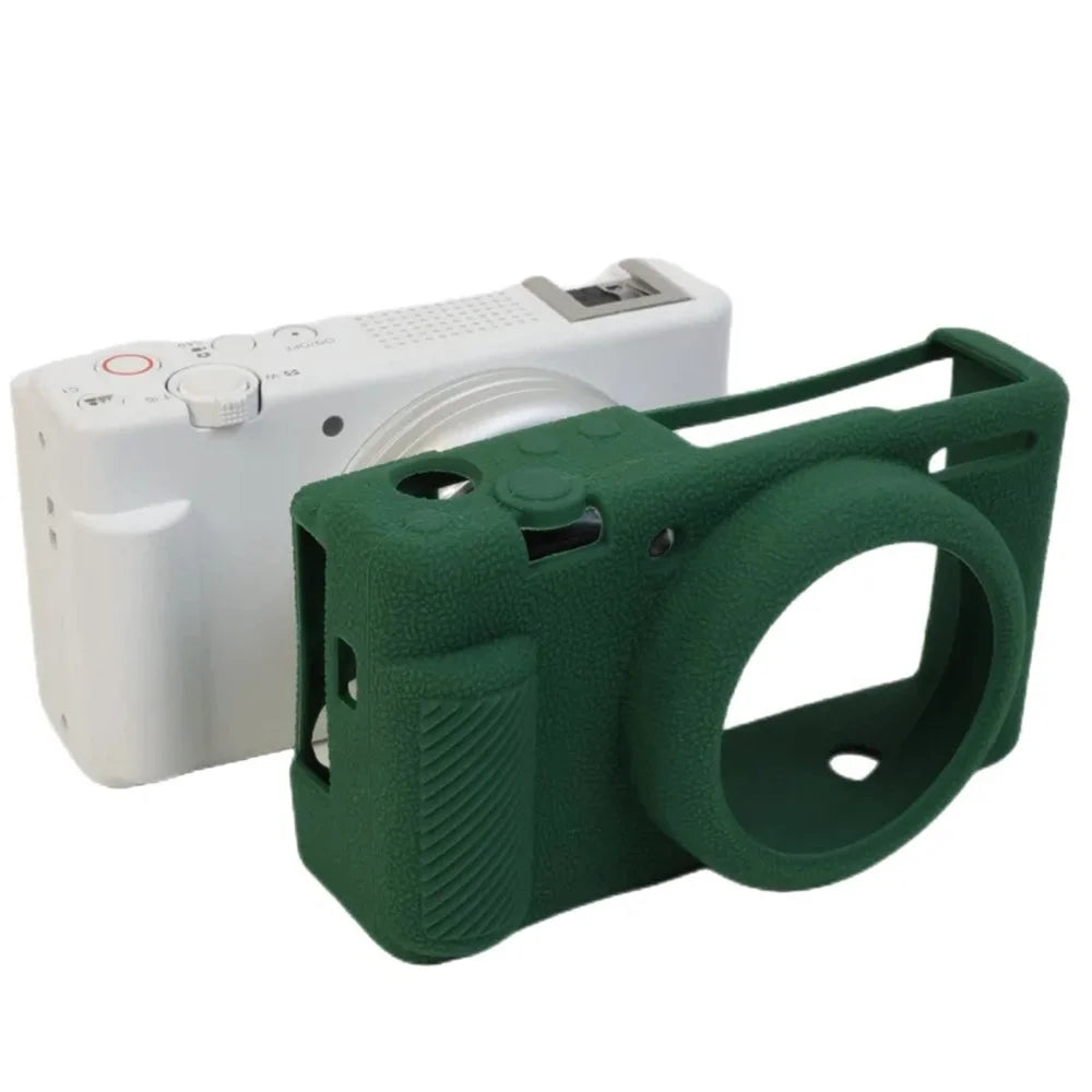 For Sony ZV-1F Camera Soft Silicone Case Protector Body Sleeve Drop Protection Cover - Blackish Green - 3