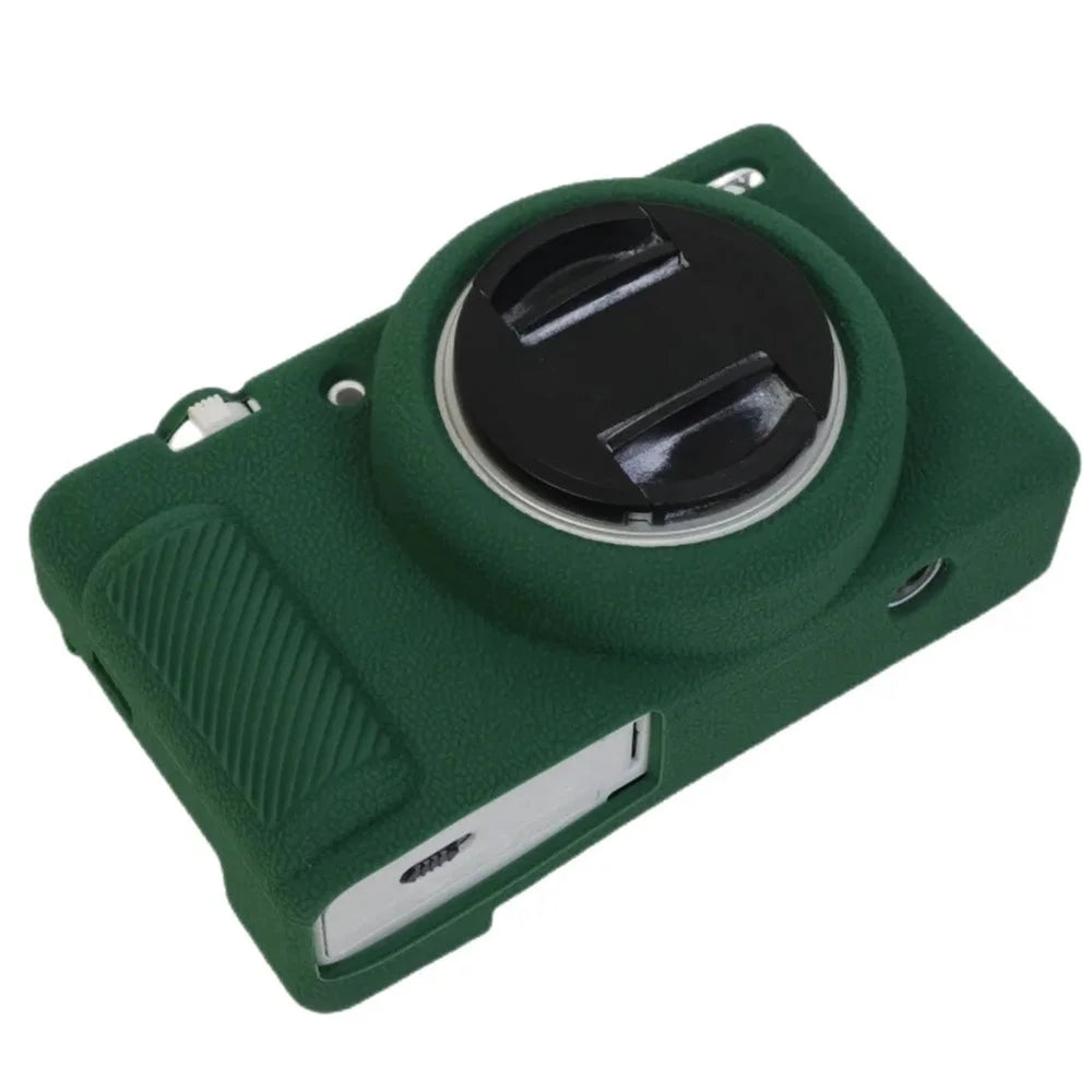 For Sony ZV-1F Camera Soft Silicone Case Protector Body Sleeve Drop Protection Cover - Blackish Green - 4
