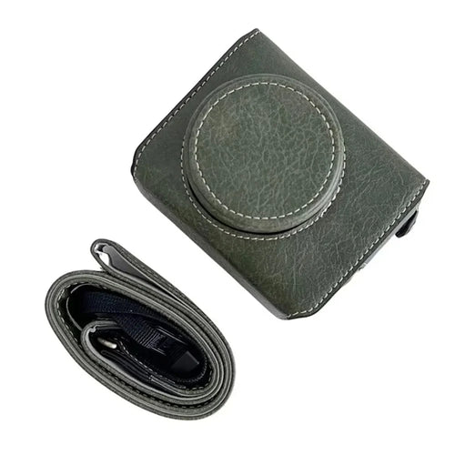 For Sony ZV-1F / ZV-1 Mark II Detachable PU Leather Camera Bag Battery Opening Design Drop-proof Cover with Shoulder Strap - Green - 1