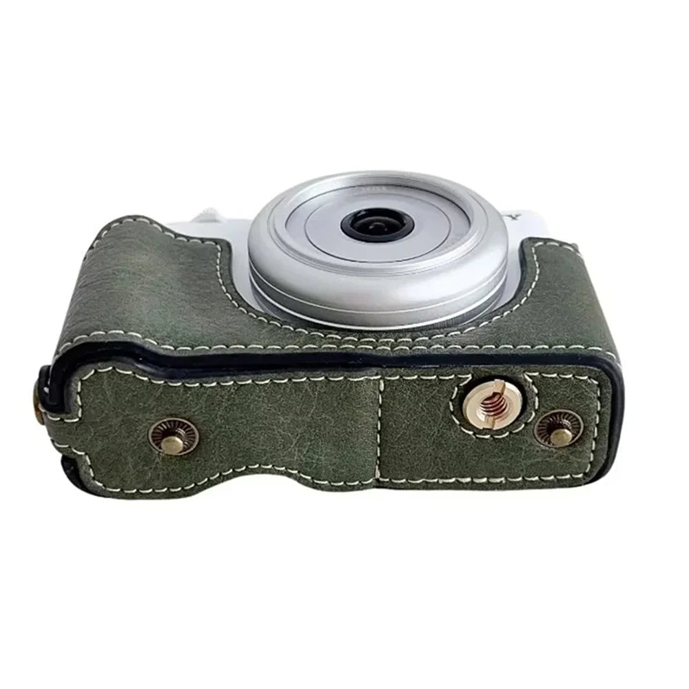 For Sony ZV-1F / ZV-1 Mark II Detachable PU Leather Camera Bag Battery Opening Design Drop-proof Cover with Shoulder Strap - Green - 4