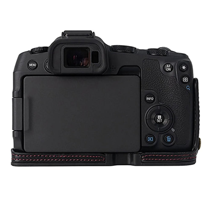 For Canon EOS R8 PU Leather Camera Bottom Case Half Body Protective Cover with Battery Opening - Black - 4