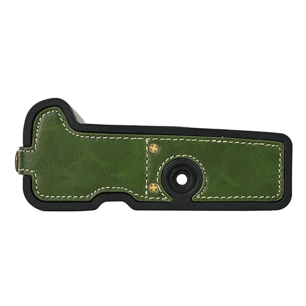 For Canon EOS R50 / R100 Camera Bottom Sleeve Large Opening Design PU Leather Half Body Case - Green - 7