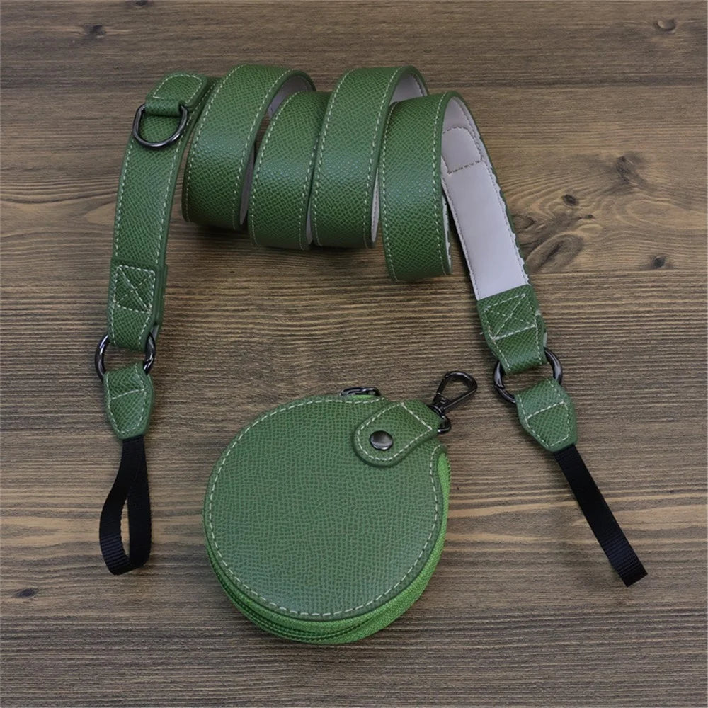 For Canon EOS R8 PU Leather Case Digital Camera Battery Opening Design Bag with Strap and Small Bag - Green - 3