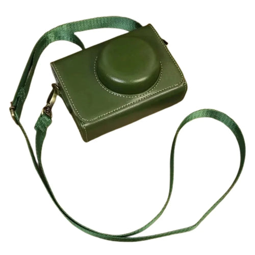For Sony ZV-1 / ZV-1 II / ZV-1F Case PU Leather Protective Camera Bag with Shoulder Strap, Horizontal Type - Green - 1