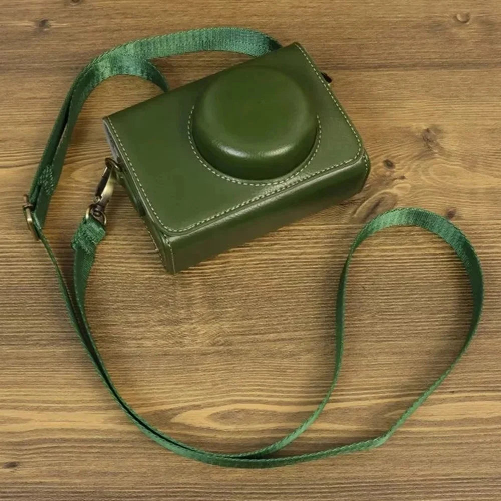 For Sony ZV-1 / ZV-1 II / ZV-1F Case PU Leather Protective Camera Bag with Shoulder Strap, Horizontal Type - Green - 2