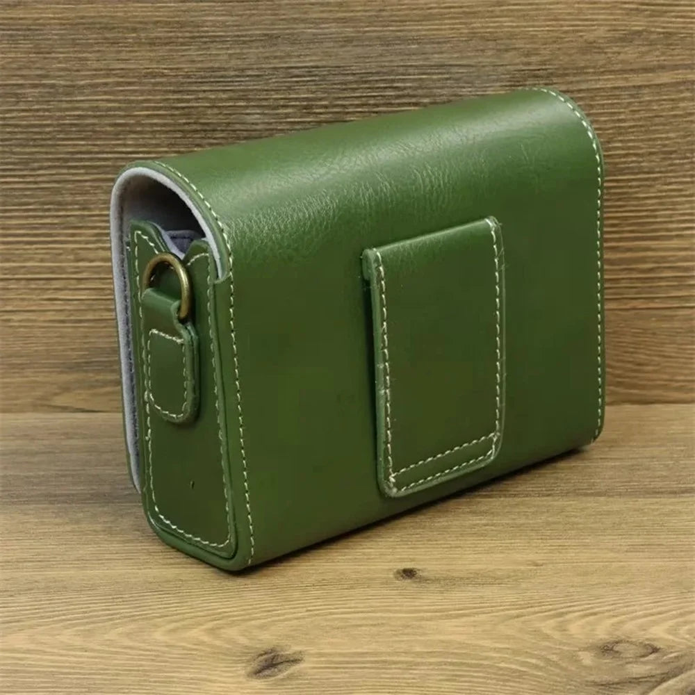 For Sony ZV-1 / ZV-1 II / ZV-1F Case PU Leather Protective Camera Bag with Shoulder Strap, Horizontal Type - Green - 5