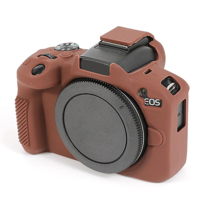 For Canon EOS R50 Soft Silicone Anti-drop Case Camera Protective Cover - Coffee - 3