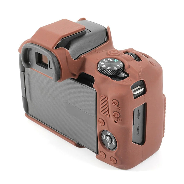 For Canon EOS R50 Soft Silicone Anti-drop Case Camera Protective Cover - Coffee - 4