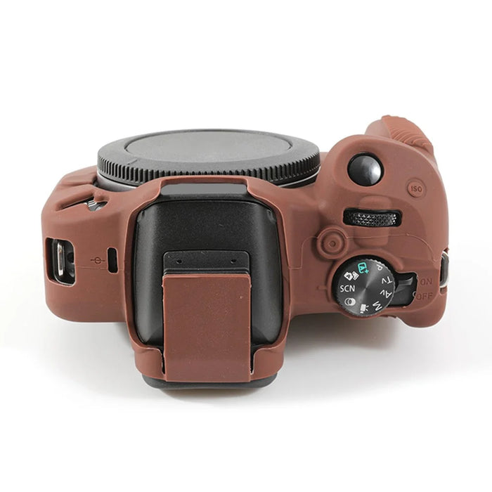 For Canon EOS R50 Soft Silicone Anti-drop Case Camera Protective Cover - Coffee - 5
