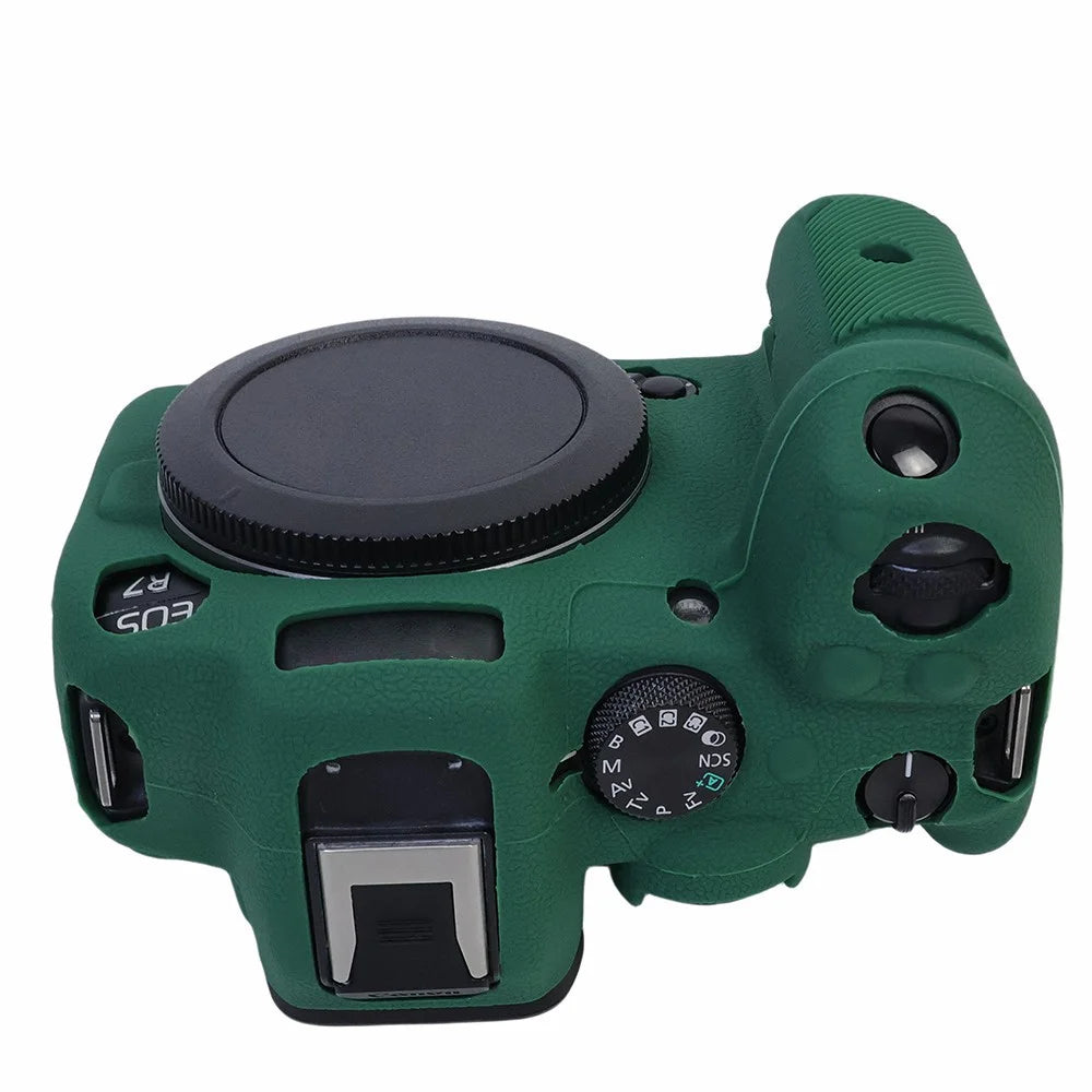 For Canon EOS R7 Silicone Case Camera Protector Anti-Scratch Sleeve Drop Protection Cover - Green - 5