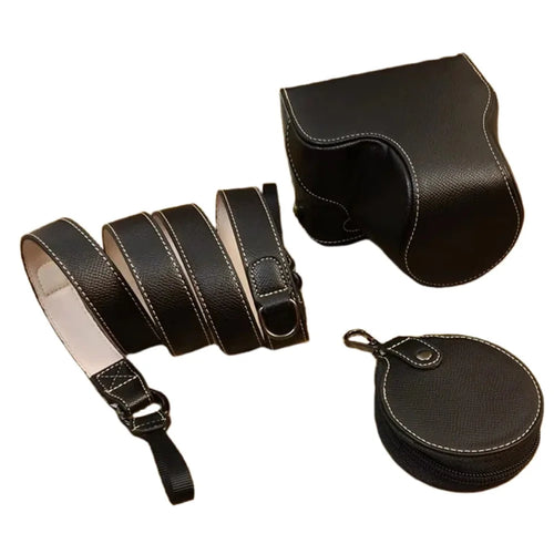 For Sony ZV-E1 PU Leather Camera Bag Battery Opening Protective Case with Small Bag - Black - 1