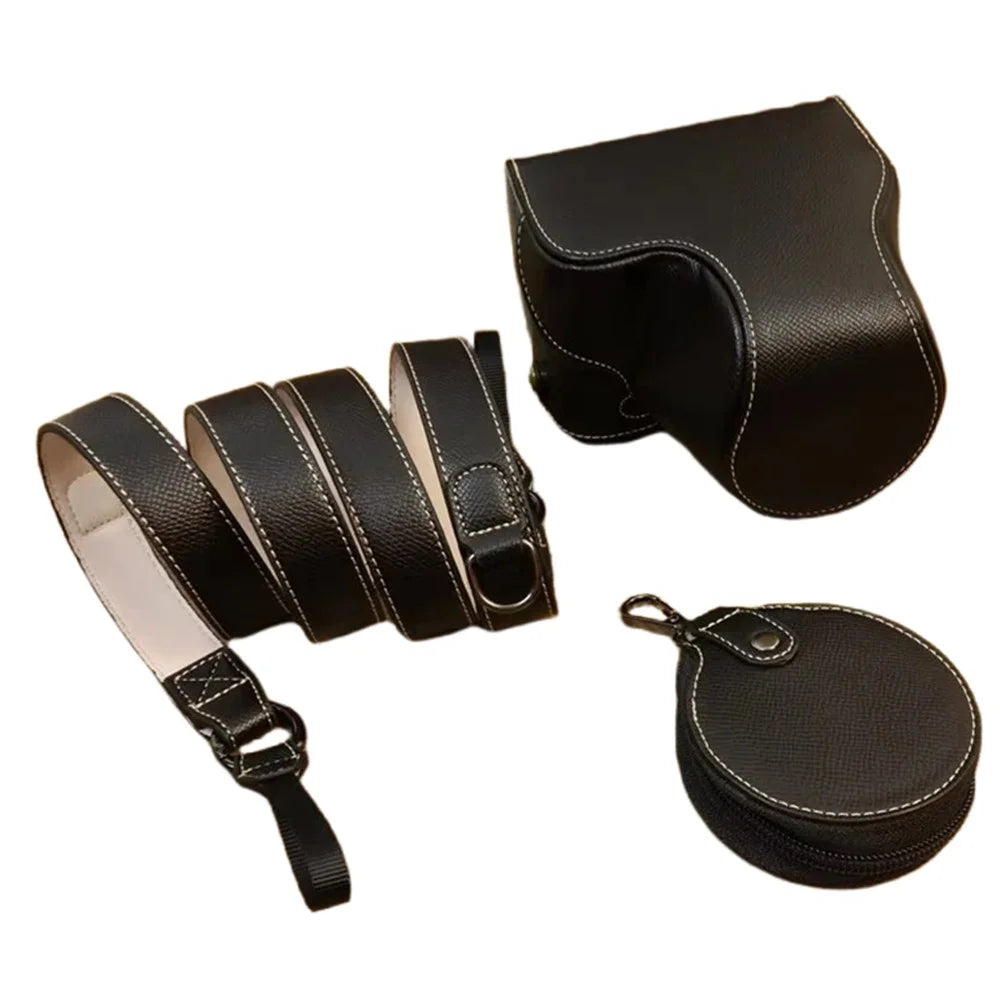 For Sony ZV-E1 PU Leather Camera Bag Battery Opening Protective Case with Small Bag - Black - 1