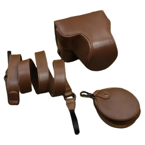 For Sony ZV-E1 PU Leather Detachable Camera Bag Battery Opening Protective Case with Lens Bag - Coffee - 1
