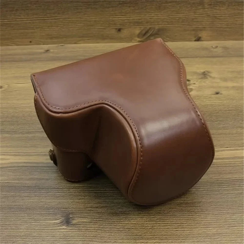 For Sony ZV-E1 PU Leather Detachable Camera Bag Battery Opening Protective Case with Lens Bag - Coffee - 2