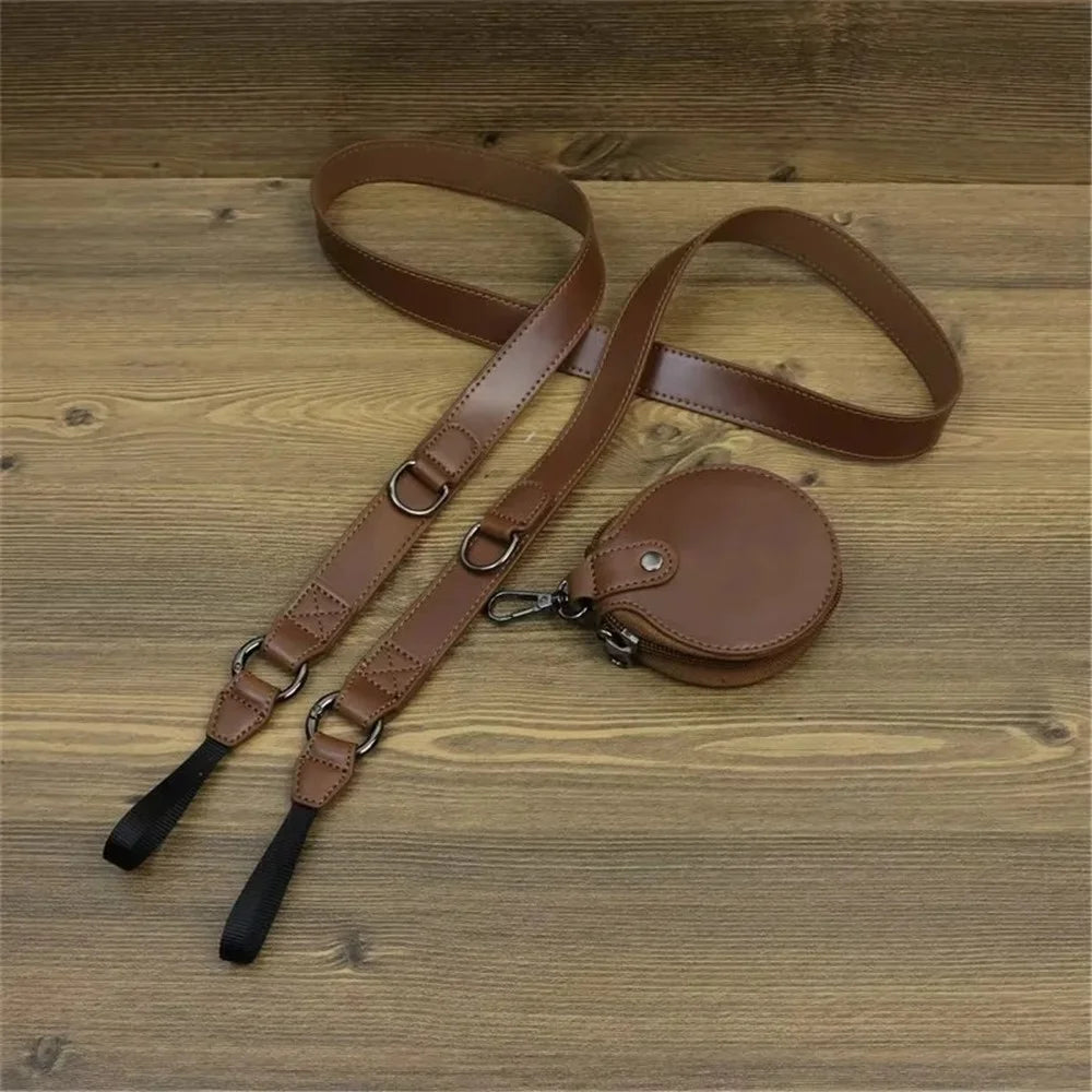 For Sony ZV-E1 PU Leather Detachable Camera Bag Battery Opening Protective Case with Lens Bag - Coffee - 6