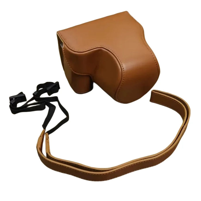 PU Leather Case for Sony ZV-E1 Camera Protector Anti-Scratch Anti-Drop Cover Set with Strap - Light Brown - 1