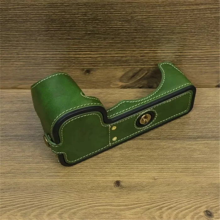 For Fujifilm X-S20 Anti-Scratch PU Leather Camera Bottom Cover Half Body Case Easy to Replace Battery - Green - 2