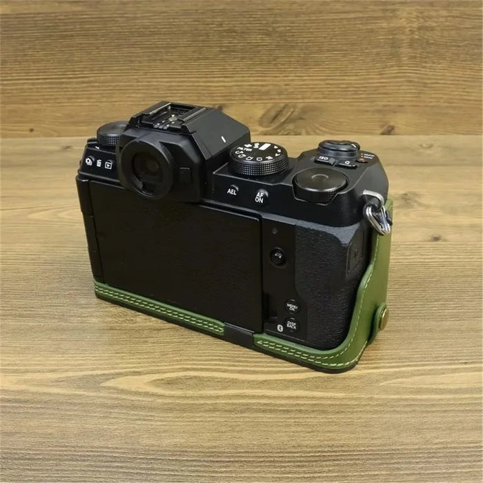 For Fujifilm X-S20 Anti-Scratch PU Leather Camera Bottom Cover Half Body Case Easy to Replace Battery - Green - 7