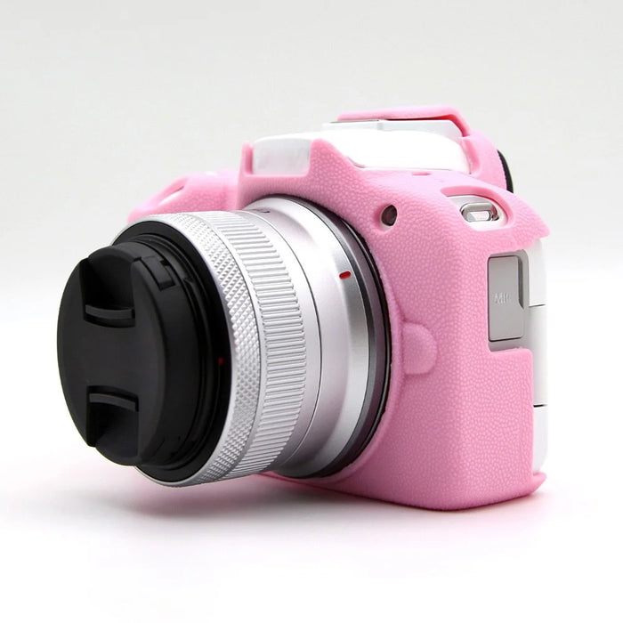 For Canon EOS R50 Litchi Texture Protective Cover Soft Silicone Camera Anti-drop Sleeve - Pink - 2
