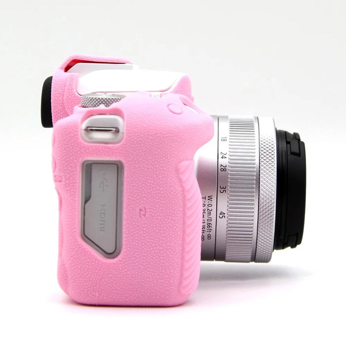 For Canon EOS R50 Litchi Texture Protective Cover Soft Silicone Camera Anti-drop Sleeve - Pink - 5