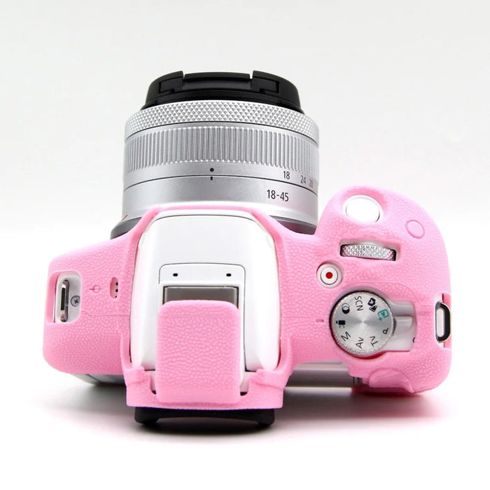 For Canon EOS R50 Litchi Texture Protective Cover Soft Silicone Camera Anti-drop Sleeve - Pink - 6