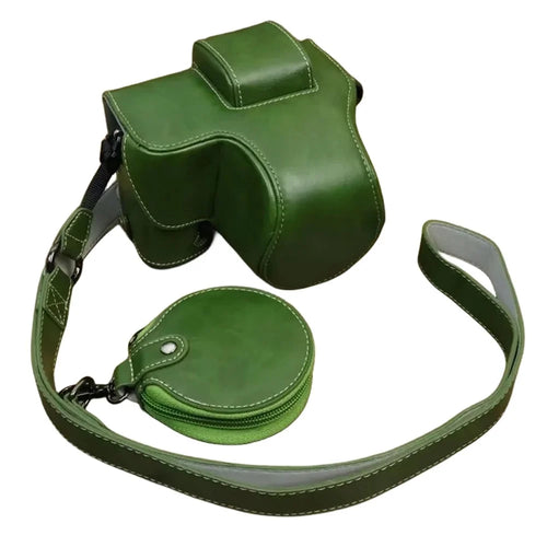 For Fujifilm X-S20 Detachable PU Leather Camera Bag Battery Opening Anti-scratch Case with Lens Bag - Green - 1