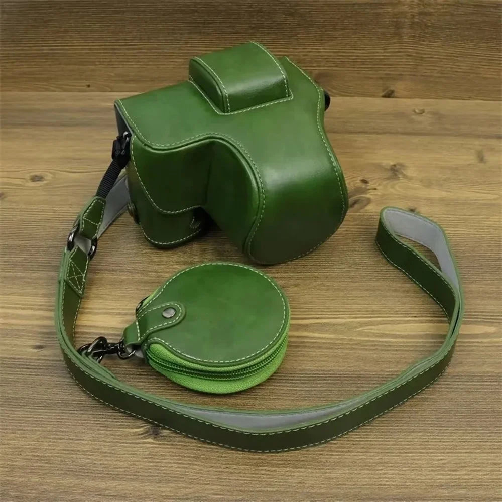 For Fujifilm X-S20 Detachable PU Leather Camera Bag Battery Opening Anti-scratch Case with Lens Bag - Green - 2