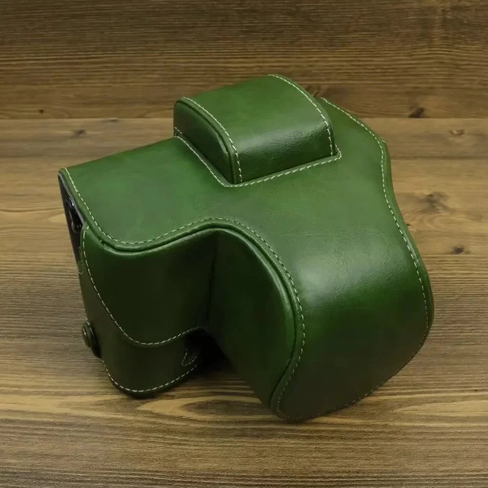 For Fujifilm X-S20 Detachable PU Leather Camera Bag Battery Opening Anti-scratch Case with Lens Bag - Green - 5