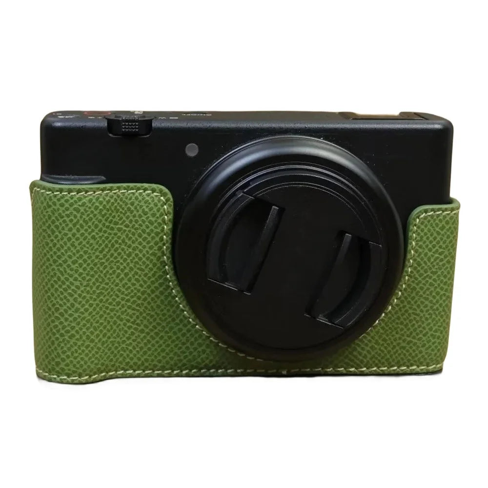 For Sony ZV-1 II / ZV-1F Camera Case PU Leather Half Body Protective Cover with Screw - Green - 1