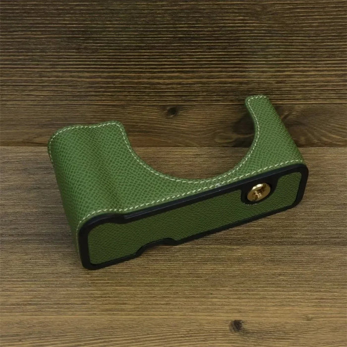 For Sony ZV-1 II / ZV-1F Camera Case PU Leather Half Body Protective Cover with Screw - Green - 2